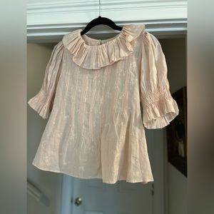 Doen Blush floral embroidered top, size xs